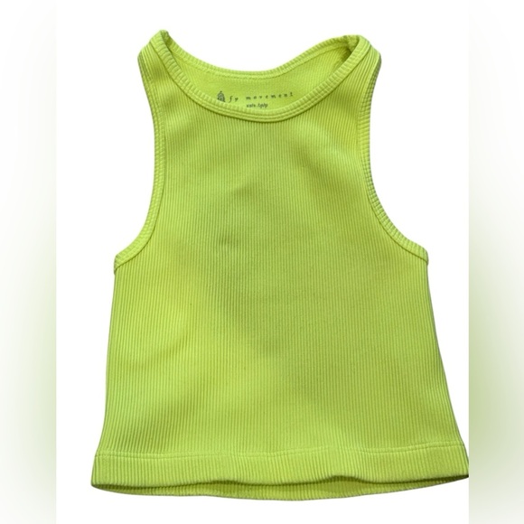 NWOT Neon Yellow Racerback Tank XS/S FP Movement Ribbed Support see measurement - Picture 1 of 6